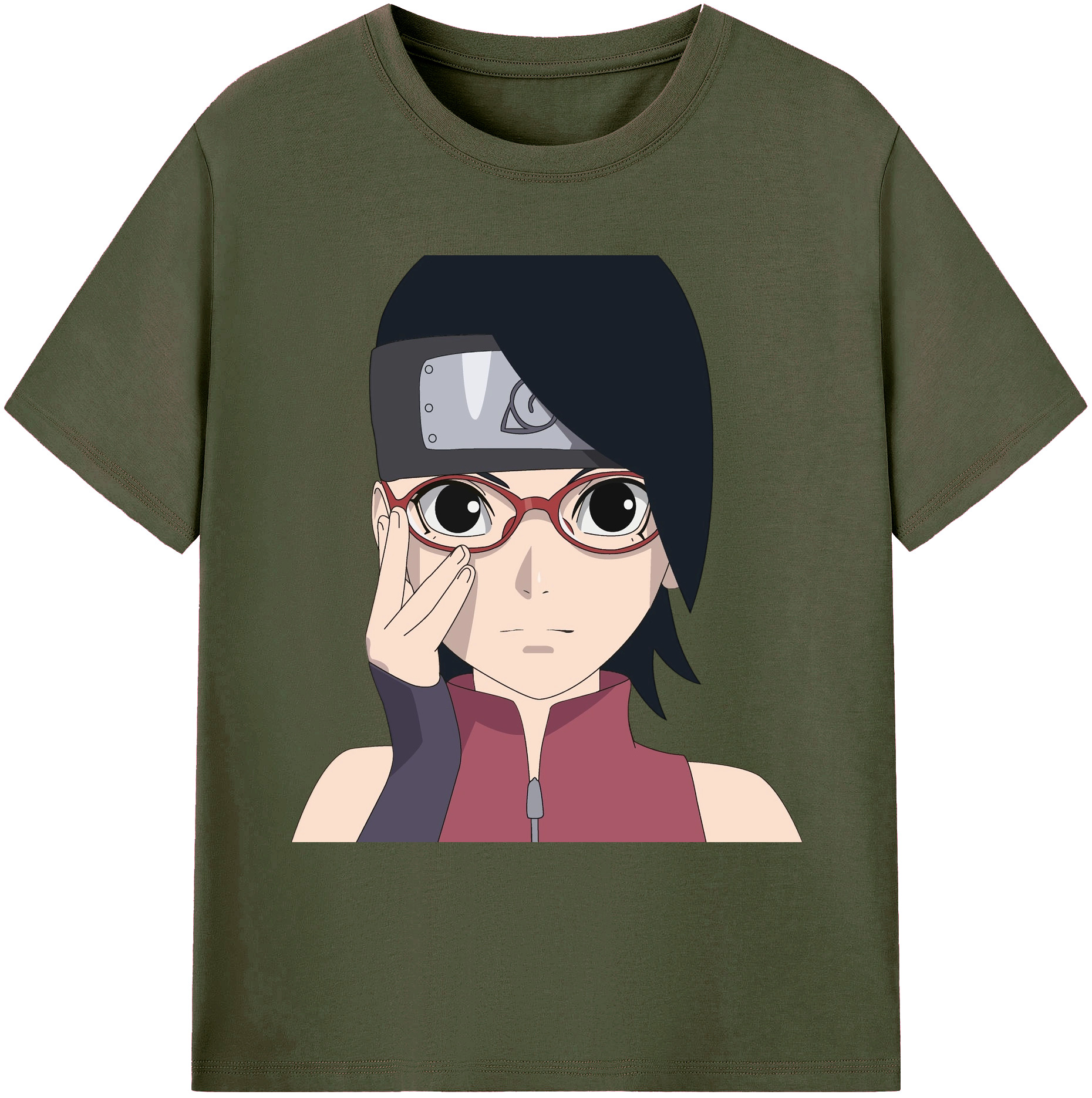 （画像用） NARUTO -ナルト- うちは サラダ Uchiha Sarada 綿100％ メンズ半袖Tシャツ｜肌触りやわらか＆通気性